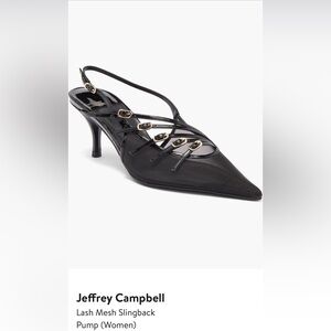 Jeffrey Campbell Black Mesh Slingback Heels